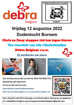 Deux amis participent à la marche de la mort à Bornem Debra Belgium asbl